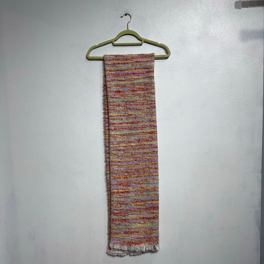 Free People Multicolor Speckled Knit Fringe Scarf Boho Cozy Sz O/S - Picture 2 of 8